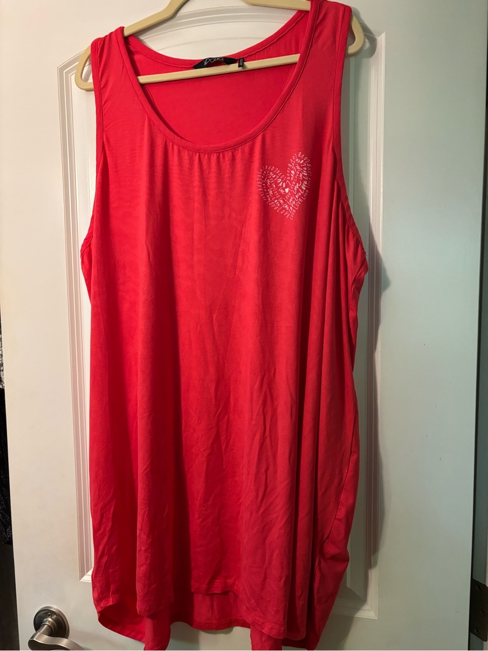 Women's Pink Sleeveless Tank with Heart Detail